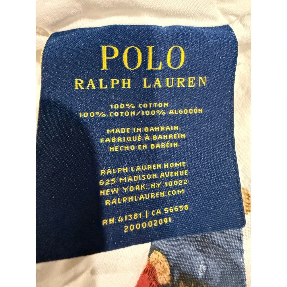 Polo Ralph Lauren Home Polo Bear Cotton 2 Pillowcases White Red Sweater Standard